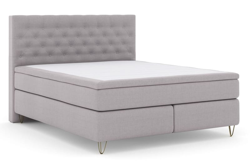 Select No 4 Komplett Sängpaket 180x200 Medium - Ljusgrå/Metall V-form - Möbler - Säng - Kontinentalsäng