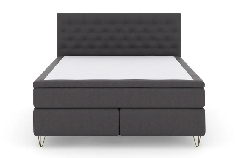 Select No 4 Kontinentalsäng 160x200 Fast/Medium, Mörkgrå/Metall V-Form