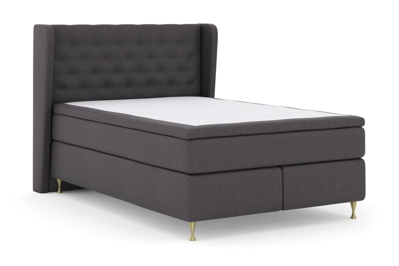Select No 5 Komplett Sängpaket 140x200 Fast/Medium Latex - Mörkgrå/Guld - Möbler - Säng - Kontinentalsäng
