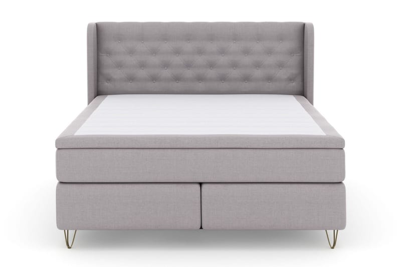 Select No 5 Komplett Sängpaket 160x200 Fast Watergel - Ljusgrå/Metall V-form - Möbler - Säng - Kontinentalsäng