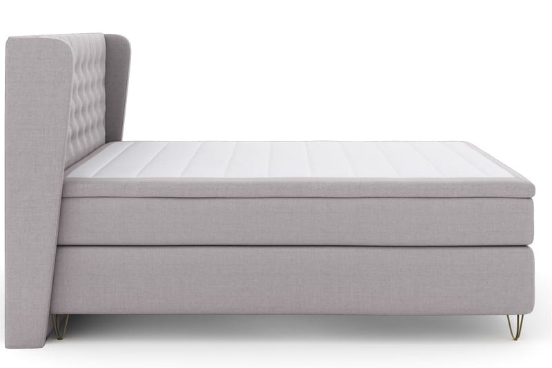 Select No 5 Komplett Sängpaket 160x200 Fast Watergel, Ljusgrå/Metall V-form