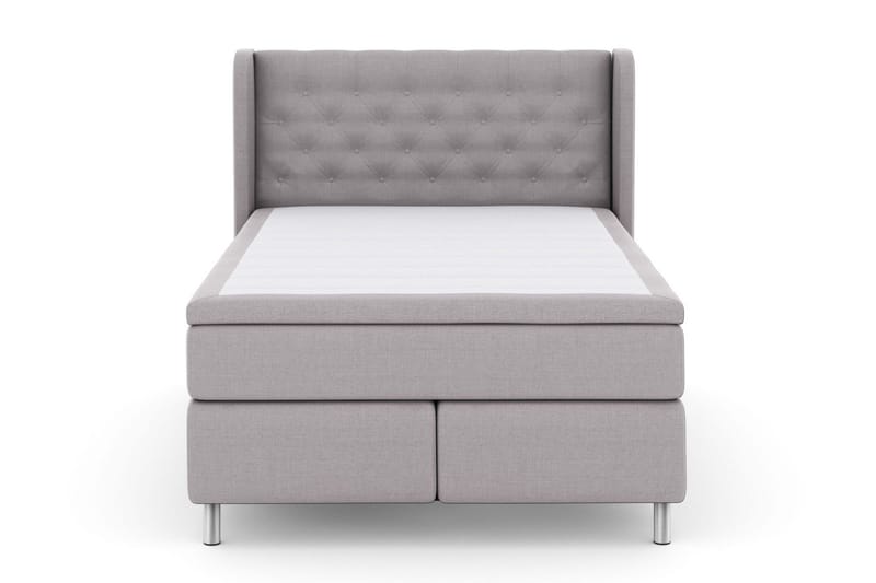 Select No 6 Komplett Sängpaket 140x200 F/M Memory/Pocket, Ljusgrå/Metall