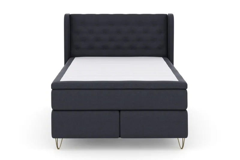 Select No 6 Komplett Sängpaket 160x200 Fast Latex/Memory, Blå/Metall V-form