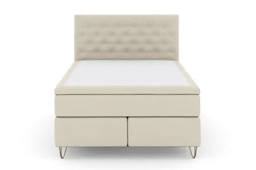 Select No 6 Komplett Sängpaket 160x200 Fast Watergel - Beige/Metall V-form - Möbler - Säng - Kontinentalsäng