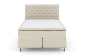 Select No 6 Kontinentalsäng 140x200 Fast/Medium Latex/Memory - Beige/Metall V-Form - Möbler - Säng - Kontinentalsäng
