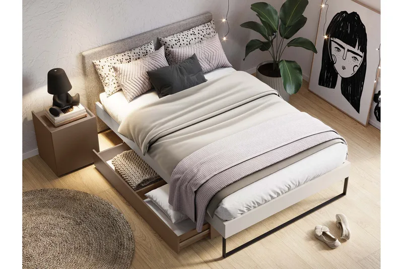 Sigmana Möbelset För Sovrum - Ljusgrå/Beige - Möbler - Säng - Möbelset för sovrum