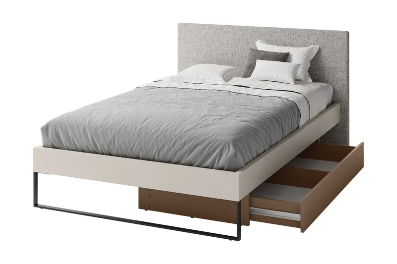 Sigmana Möbelset För Sovrum - Ljusgrå/Brun/Beige - Möbler - Säng - Möbelset för sovrum