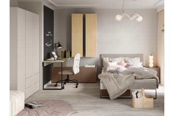 Sigmana Möbelset För Sovrum - Ljusgrå/Brun/Beige - Möbler - Säng - Möbelset för sovrum