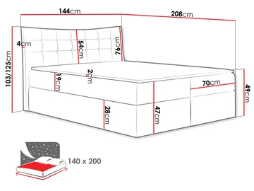 Sirel Sängpaket Kontinentalsäng 140x200 cm - beige - Möbler - Säng - Kontinentalsäng