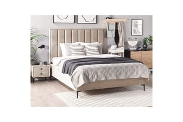 Sovrumsset Sezanne Beige/grå/svart, 160x200 cm, Sammet - Beige/grå/svart, 160x200 cm, Sammet - Möbler - Säng - Möbelset för sovrum