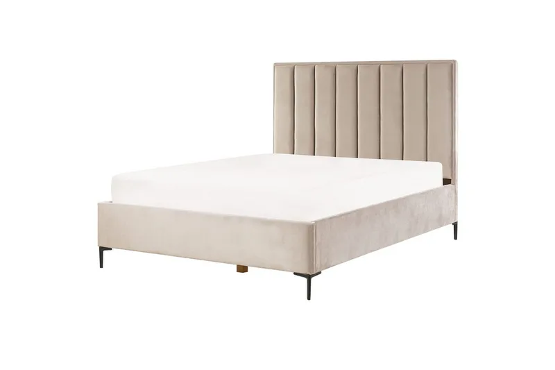 Sovrumsset Sezanne Beige/grå/svart, 160x200 cm, Sammet - Beige/grå/svart, 160x200 cm, Sammet - Möbler - Säng - Möbelset för sovrum
