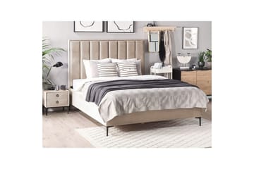 Sovrumsset Sezanne Beige/grå/svart, 180x200 cm, Sammet - Beige/grå/svart, 180x200 cm, Sammet - Möbler - Säng - Möbelset för sovrum