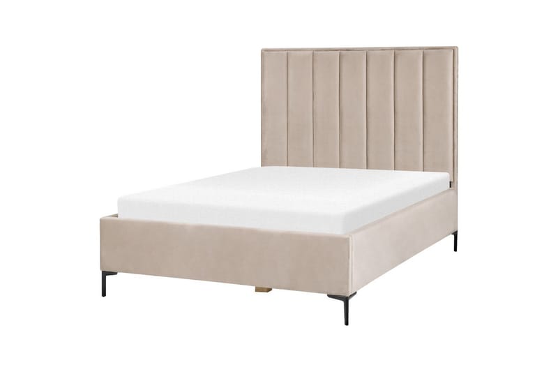 Sovrumsset Sezanne Grå/Beige/Svart, 140x200 cm, Sammet - Grå/Beige/Svart, 140x200 cm, Sammet - Möbler - Säng - Möbelset för sovrum