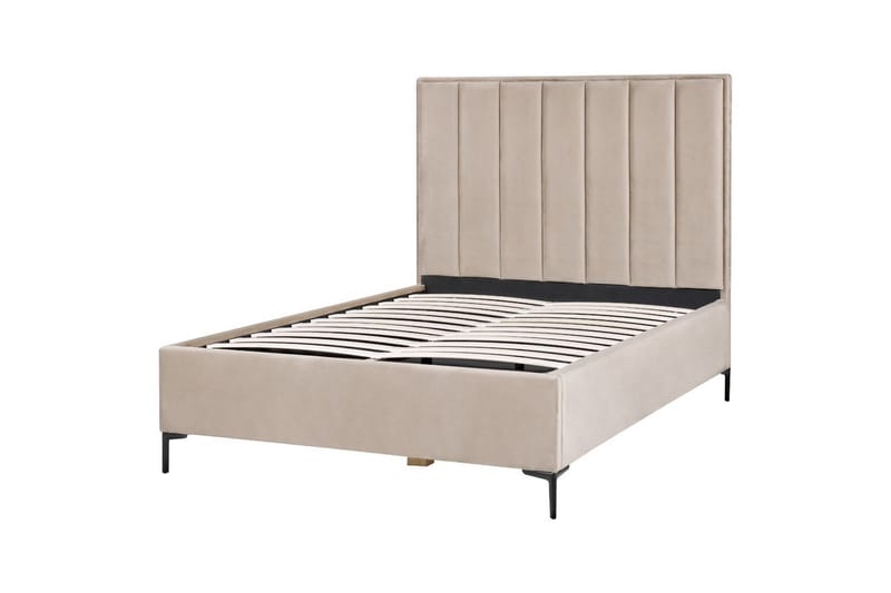 Sovrumsset Sezanne Grå/Beige/Svart, 140x200 cm, Sammet - Grå/Beige/Svart, 140x200 cm, Sammet - Möbler - Säng - Möbelset för sovrum