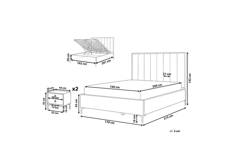 Sovrumsset Sezanne Grön/Svart, 160x200 cm, Sammet - Grön/Svart, 160x200 cm, Sammet - Möbler - Säng - Möbelset för sovrum
