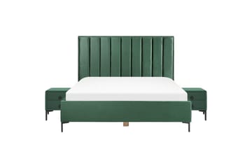 Sovrumsset Sezanne Grön/Svart, 180x200 cm, Sammet - Grön/Svart, 180x200 cm, Sammet - Möbler - Säng - Möbelset för sovrum
