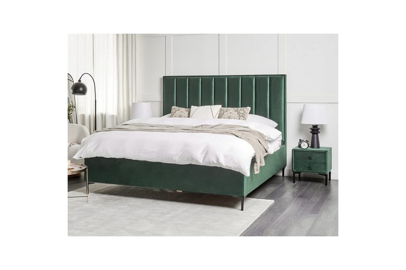 Sovrumsset Sezanne Grön/Svart, 180x200 cm, Sammet - Grön/Svart, 180x200 cm, Sammet - Möbler - Säng - Möbelset för sovrum