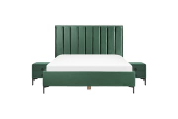 Sovrumsset Sezanne Grön/Svart, 180x200 cm, Sammet - Grön/Svart, 180x200 cm, Sammet - Möbler - Säng - Möbelset för sovrum