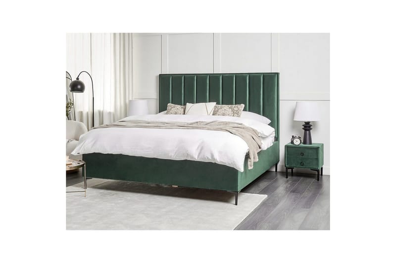 Sovrumsset Sezanne Grön/Svart, 180x200 cm, Sammet - Grön/Svart, 180x200 cm, Sammet - Möbler - Säng - Möbelset för sovrum