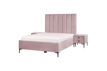 Rosa/Svart, 140x200 cm, Sammet