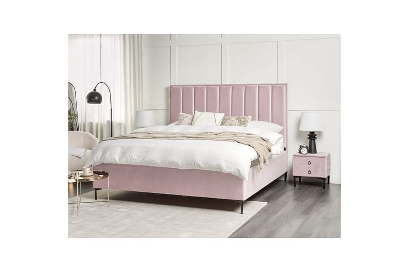 Sovrumsset Sezanne Rosa/Svart, 180x200 cm, Sammet - Rosa/Svart, 180x200 cm, Sammet - Möbler - Säng - Möbelset för sovrum