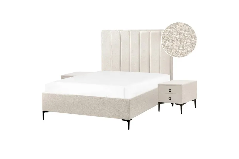 Sovrumsset Sezanne Vit/Svart, 140x200 cm, Bouclé, Vit/Svart, 140x200 cm, Bouclé