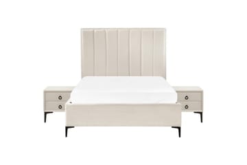 Sovrumsset Sezanne Vit/Svart, 140x200 cm, Bouclé - Vit/Svart, 140x200 cm, Bouclé - Möbler - Säng - Möbelset för sovrum