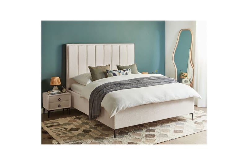 Sovrumsset Sezanne Vit/Svart, 160x200 cm, Bouclé - Vit/Svart, 160x200 cm, Bouclé - Möbler - Säng - Möbelset för sovrum