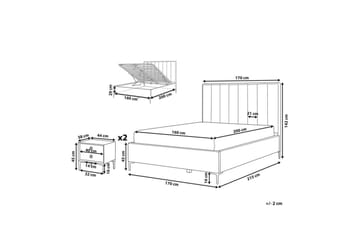 Sovrumsset Sezanne Vit/Svart, 160x200 cm, Bouclé - Vit/Svart, 160x200 cm, Bouclé - Möbler - Säng - Möbelset för sovrum