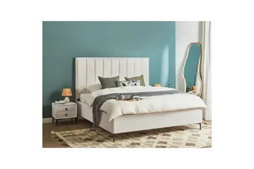 Sovrumsset Sezanne Vit/Svart, 180x200 cm, Bouclé - Vit/Svart, 180x200 cm, Bouclé - Möbler - Säng - Möbelset för sovrum