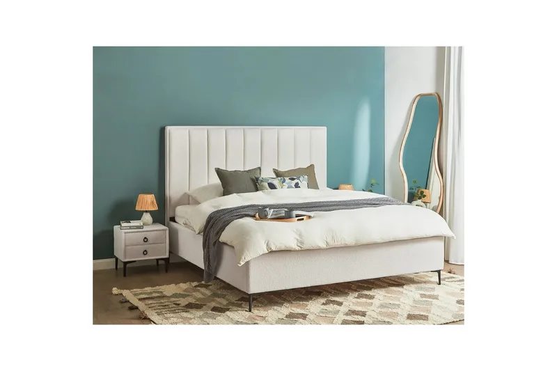 Sovrumsset Sezanne Vit/Svart, 180x200 cm, Bouclé - Vit/Svart, 180x200 cm, Bouclé - Möbler - Säng - Möbelset för sovrum