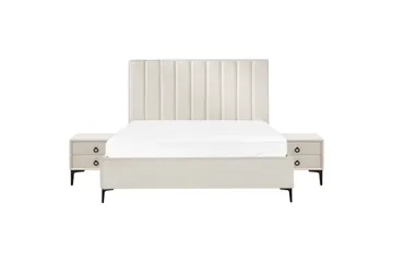 Sovrumsset Sezanne Vit/Svart, 180x200 cm, Bouclé - Vit/Svart, 180x200 cm, Bouclé - Möbler - Säng - Möbelset för sovrum