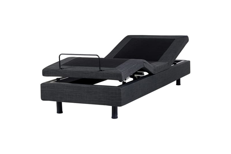 Ställbar säng utan huvudgavel Duke, Grå, svart, 90x200 cm