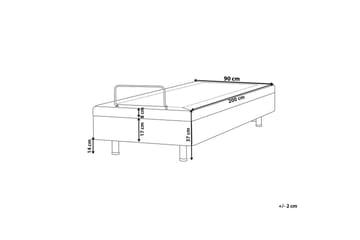 Ställbar säng utan huvudgavel Duke - Grå, svart, 90x200 cm - Möbler - Säng - Sängram & sängstomme