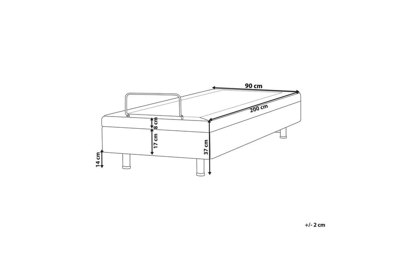 Ställbar säng utan huvudgavel Duke - Grå, svart, 90x200 cm - Möbler - Säng - Sängram & sängstomme