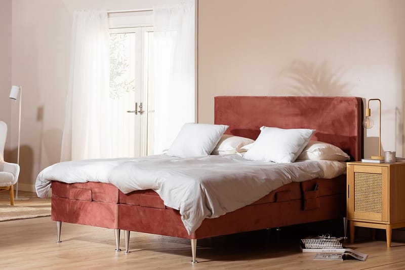 Ställbar SAFIR Velour Rosa 180x200 Ställbar -   - Ställbar säng