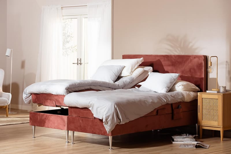 Ställbar SAFIR Velour Rosa 180x200 Ställbar -   - Ställbar säng