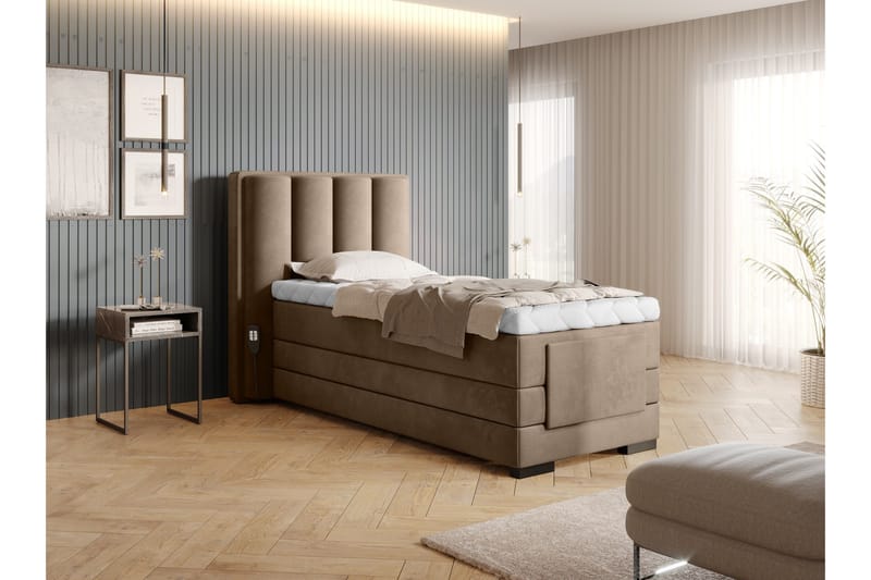 Banti Ställbar Kontinentalsäng 90x200 cm - Beige - Möbler - Säng - Ställbar säng