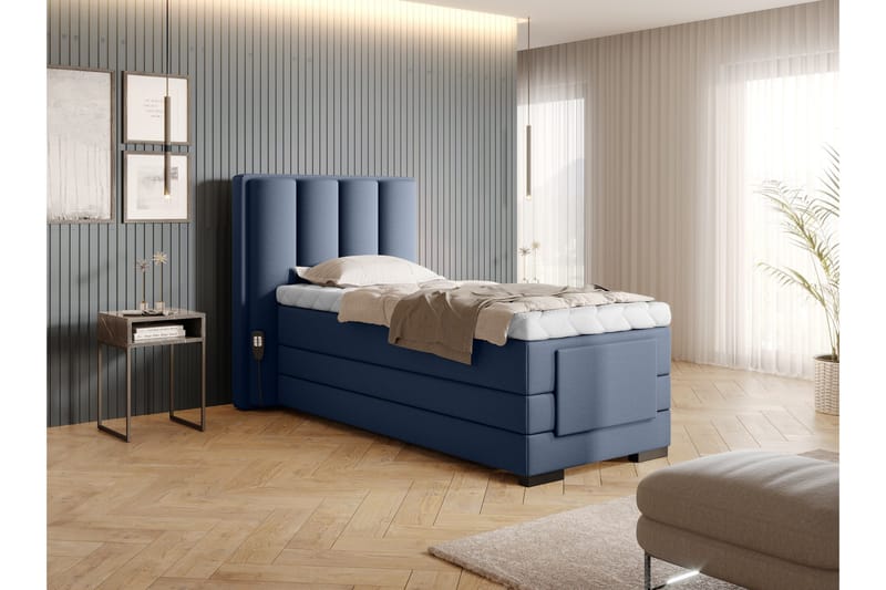 Banti Ställbar Kontinentalsäng 90x200 cm - Blå - Möbler - Säng - Ställbar säng