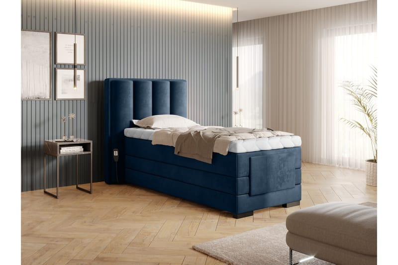 Banti Ställbar Kontinentalsäng 90x200 cm - Blå - Möbler - Säng - Ställbar säng