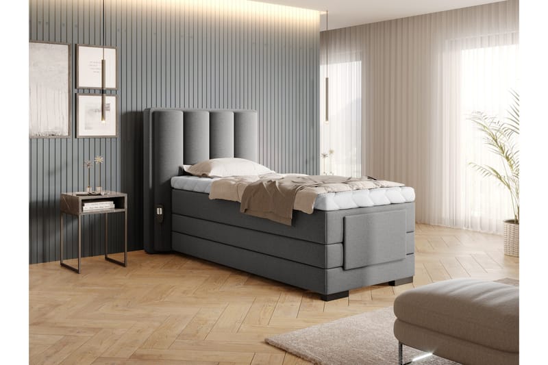 Banti Ställbar Kontinentalsäng 90x200 cm - Grå - Möbler - Säng - Ställbar säng