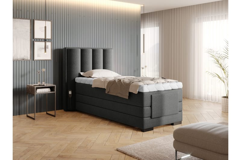 Banti Ställbar Kontinentalsäng 90x200 cm - Grå - Möbler - Säng - Ställbar säng