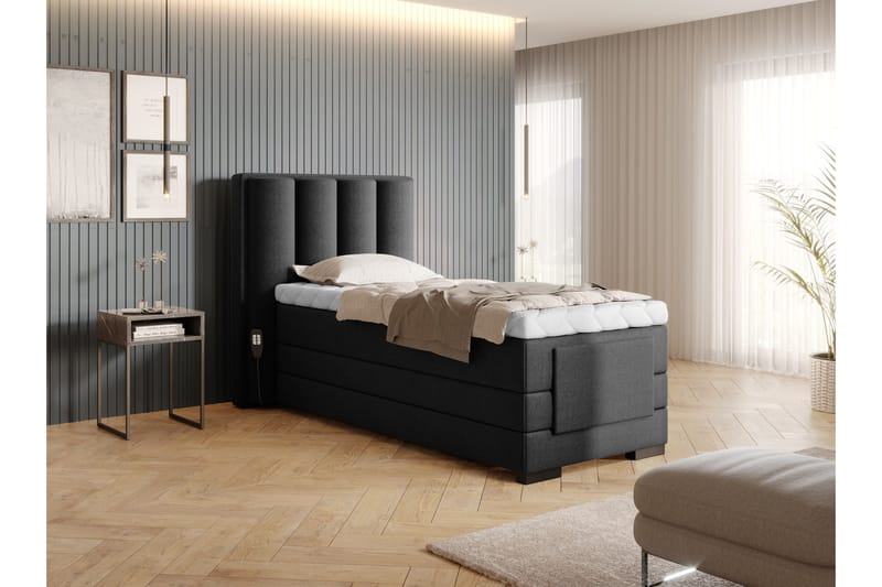 Banti Ställbar Kontinentalsäng 90x200 cm - Grå - Möbler - Säng - Ställbar säng