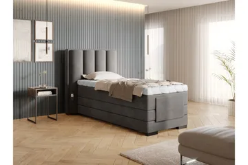 Banti Ställbar Kontinentalsäng 90x200 cm - Grå - Möbler - Säng - Ställbar säng
