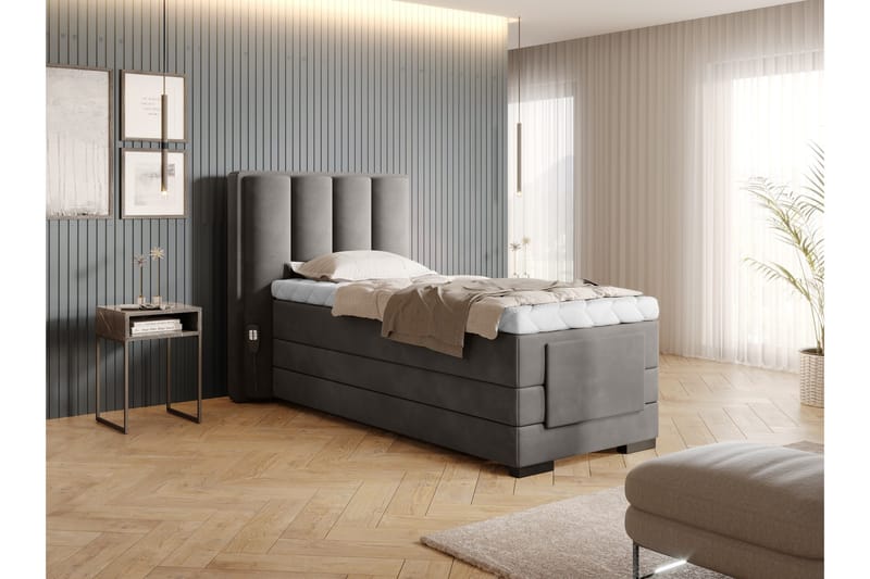 Banti Ställbar Kontinentalsäng 90x200 cm - Grå - Möbler - Säng - Ställbar säng