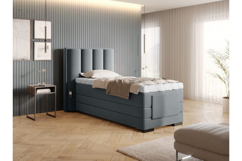 Banti Ställbar Kontinentalsäng 90x200 cm - Grå - Möbler - Säng - Ställbar säng