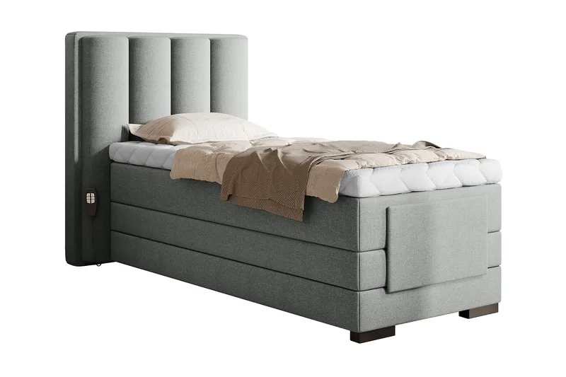 Banti Ställbar Kontinentalsäng 90x200 cm, Grå