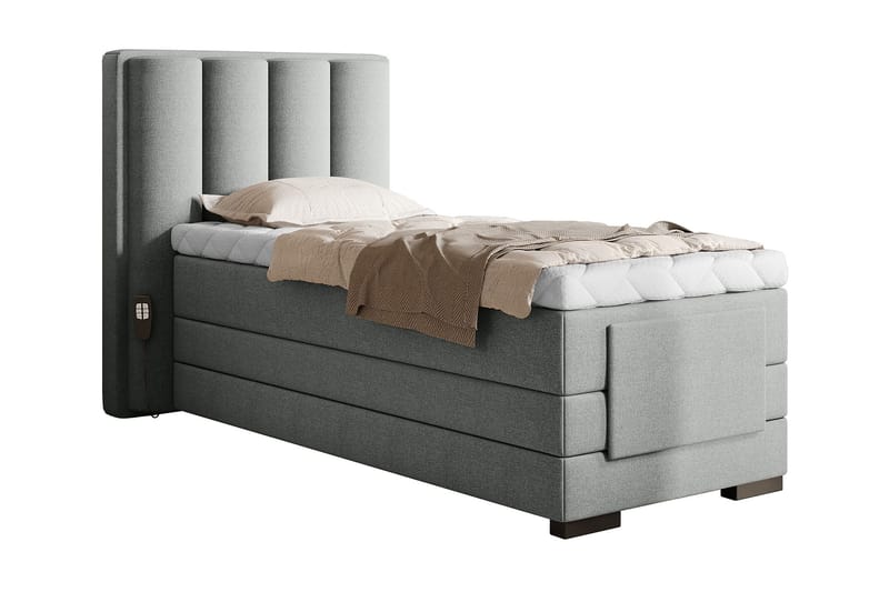 Banti Ställbar Kontinentalsäng 90x200 cm - Grå - Möbler - Säng - Ställbar säng