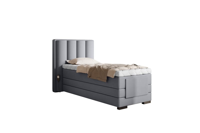 Banti Ställbar Kontinentalsäng 90x200 cm - Grå - Möbler - Säng - Ställbar säng