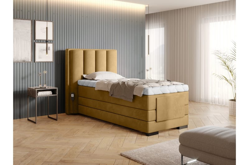 Banti Ställbar Kontinentalsäng 90x200 cm - Gul - Möbler - Säng - Ställbar säng